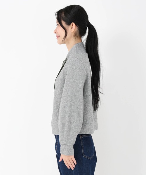 STRAWBERRY-FIELDS（ストロベリーフィールズ）の「ケーブルジャージⅢ_ミニケーブルフーディープルオーバー（パーカー・レディース・オフホワイト/グレー・2）」の4枚目の写真