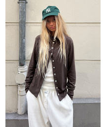 LLL DESIGN STUDIO（lllデザインスタジオ）の「ウールテンセルボタンカーディガン_ブラウン（カーディガン/ボレロ）」