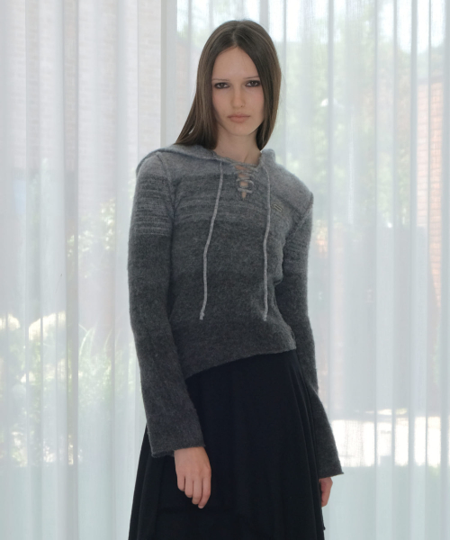 Gradient Hood Pullover — градиентная толстовка с капюшоном, серая