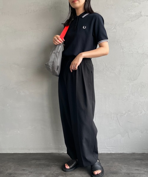 FRED PERRY（フレッドペリー）の「[FRED PERRY/フレッドペリー] ツインティップライン ワンポイントロゴ刺繍ポロシャツ G3600（ポロシャツ・レディース・ネイビー/ホワイト/ワインレッド/ブラック/オートミール/ライトグリーン・10）」の9枚目の写真