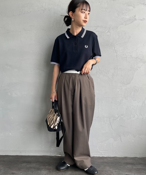 FRED PERRY/フレッドペリー] ツインティップライン ワンポイントロゴ