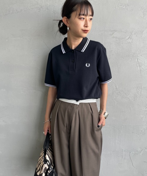 FRED PERRY/フレッドペリー] ツインティップライン ワンポイントロゴ