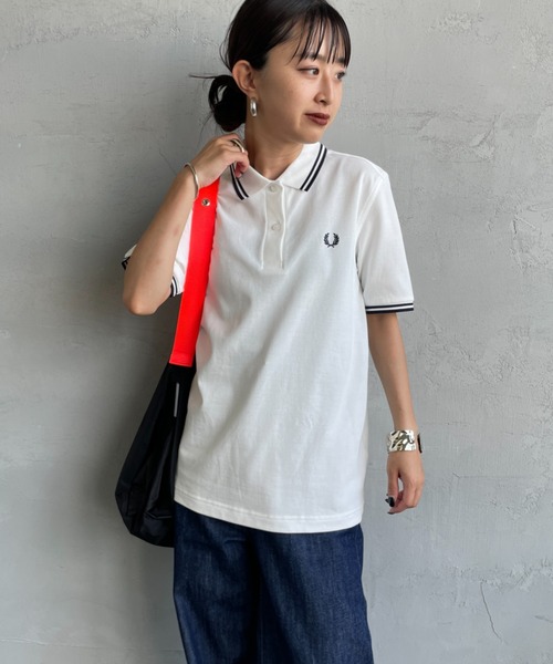 FRED PERRY（フレッドペリー）の「[FRED PERRY/フレッドペリー] ツインティップライン ワンポイントロゴ刺繍ポロシャツ G3600（ポロシャツ・レディース・ネイビー/ホワイト/ワインレッド/ブラック/オートミール/ライトグリーン・10）」の16枚目の写真