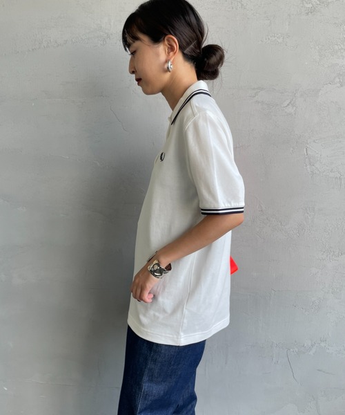 FRED PERRY（フレッドペリー）の「[FRED PERRY/フレッドペリー] ツインティップライン ワンポイントロゴ刺繍ポロシャツ G3600（ポロシャツ・レディース・ネイビー/ホワイト/ワインレッド/ブラック/オートミール/ライトグリーン・10）」の17枚目の写真