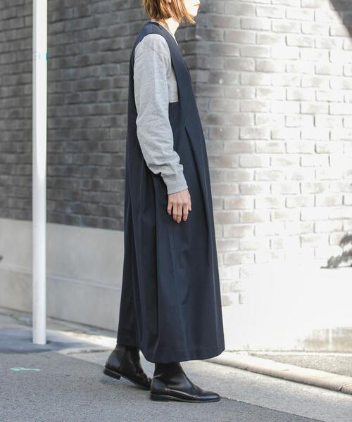 FORK&SPOON（フォークアンドスプーン）の「FORK&SPOON　キャリーマンジャンパースカート（ワンピース・レディース・ネイビー/チャコールグレー・1/2）」の6枚目の写真