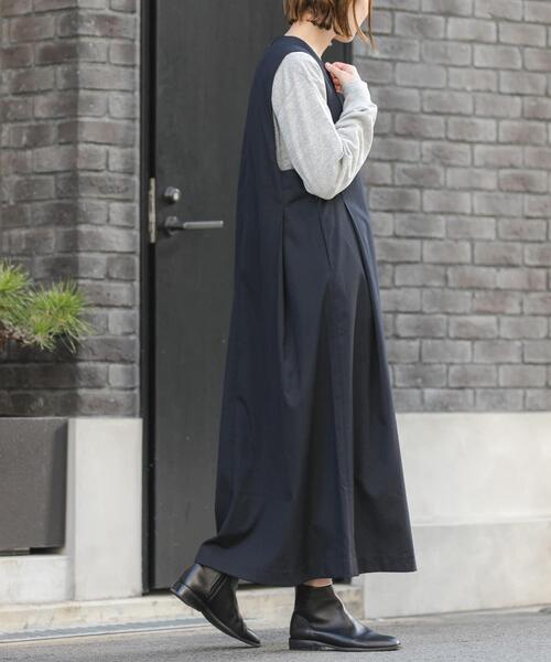 FORK&SPOON（フォークアンドスプーン）の「FORK&SPOON　キャリーマンジャンパースカート（ワンピース・レディース・ネイビー/チャコールグレー・1/2）」の8枚目の写真