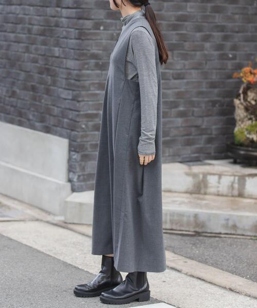 FORK&SPOON（フォークアンドスプーン）の「FORK&SPOON　キャリーマンジャンパースカート（ワンピース・レディース・ネイビー/チャコールグレー・1/2）」の12枚目の写真