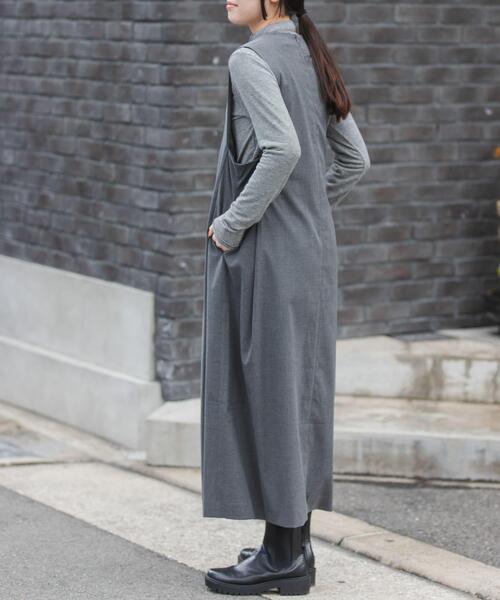 FORK&SPOON（フォークアンドスプーン）の「FORK&SPOON　キャリーマンジャンパースカート（ワンピース・レディース・ネイビー/チャコールグレー・1/2）」の13枚目の写真