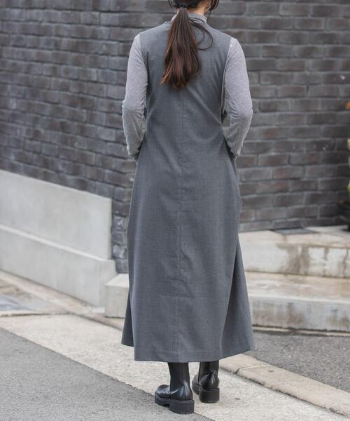 FORK&SPOON（フォークアンドスプーン）の「FORK&SPOON　キャリーマンジャンパースカート（ワンピース・レディース・ネイビー/チャコールグレー・1/2）」の14枚目の写真