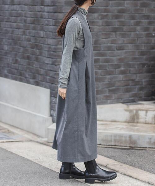 FORK&SPOON（フォークアンドスプーン）の「FORK&SPOON　キャリーマンジャンパースカート（ワンピース・レディース・ネイビー/チャコールグレー・1/2）」の16枚目の写真