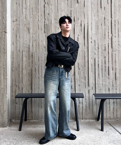 KIIMUIR(キミュア)の「オールデイワイドデニムパンツ_ヴィンテージブルー(デニムパンツ・メンズ・ブルー・SMALL/LARGE/X-LARGE/MEDIUM)」の2枚目の写真