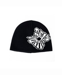 HIDDEN BEHIND（ヒドゥンビハインド）の「FLOWER JACQUARD BEANIE (BLACK)（ニットキャップ/ビーニー）」