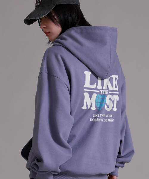 LIKE THE MOST(ライクザモースト)の「ライクプロジェクト オーバーサイズ フードパーカー_パープル(パーカー・レディース・その他・S/L/XL)」の3枚目の写真