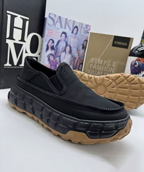 WESTBOY(ウエストボーイ)の「厚底 ボリュームソール ジップデザイン スリッポンスニーカー WO25W18SH04(スニーカー・メンズ・ブラック・44/43/42/41)」の8枚目の写真