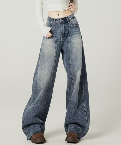 Flugge（フラッジー）の「ウォッシュドデニムパンツ（デニムパンツ・レディース・ブルー・LARGE/MEDIUM）」の5枚目の写真