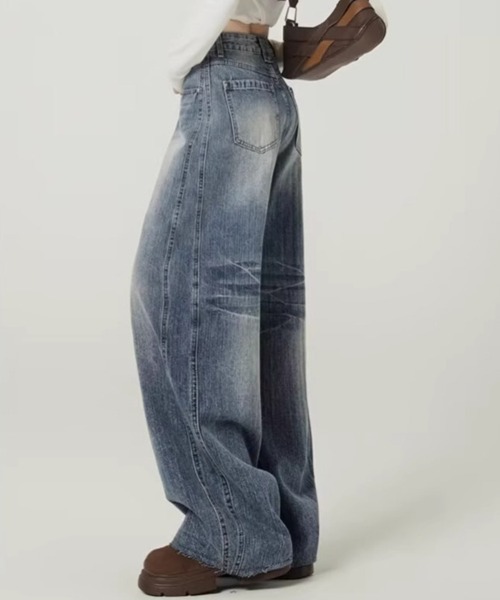 Flugge（フラッジー）の「ウォッシュドデニムパンツ（デニムパンツ・レディース・ブルー・LARGE/MEDIUM）」の6枚目の写真