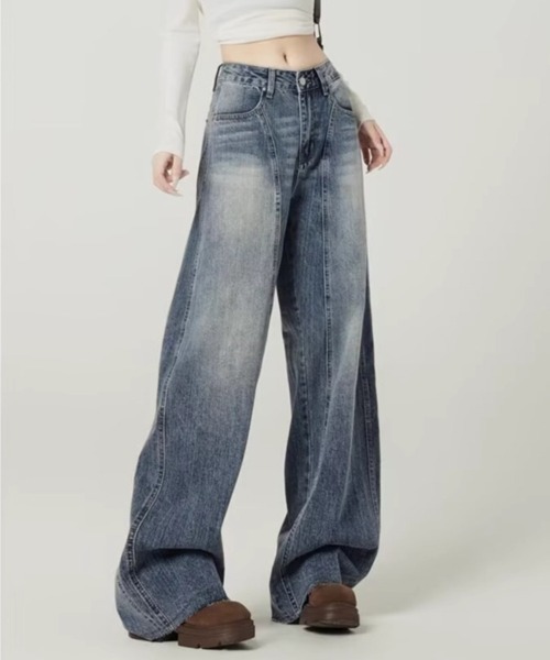 Flugge（フラッジー）の「ウォッシュドデニムパンツ（デニムパンツ・レディース・ブルー・LARGE/MEDIUM）」の8枚目の写真