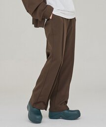 INTERSECTION（インターセッション）の「ピンタックプリーツセミワイドトラックパンツ[ブラウン]（スラックス）」