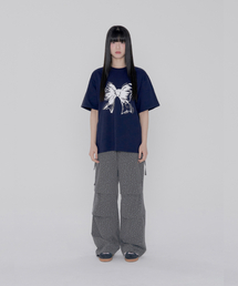 FLOWER GARDEN BANDING PANTS - CHARCOAL