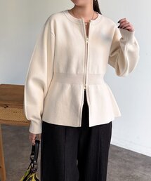 Chez toi | ペプラムジップジャケット(ブルゾン)