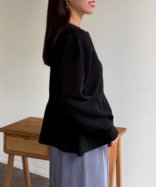 Chez toi（シェトワ）の「ペプラムジップジャケット（ブルゾン・レディース・アイボリー/ブラック/ライム・FREE）」の12枚目の写真