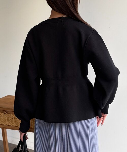 Chez toi（シェトワ）の「ペプラムジップジャケット（ブルゾン・レディース・アイボリー/ブラック/ライム・FREE）」の13枚目の写真