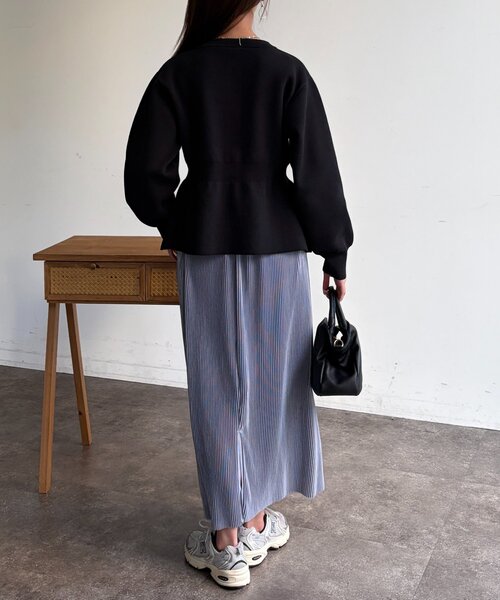 Chez toi（シェトワ）の「ペプラムジップジャケット（ブルゾン・レディース・アイボリー/ブラック/ライム・FREE）」の17枚目の写真