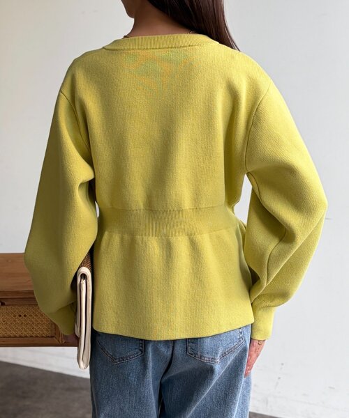 Chez toi（シェトワ）の「ペプラムジップジャケット（ブルゾン・レディース・アイボリー/ブラック/ライム・FREE）」の22枚目の写真