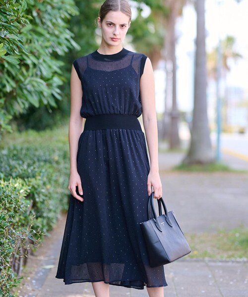 【通勤・行事対応可能／洗える】フィルムドットワンピース