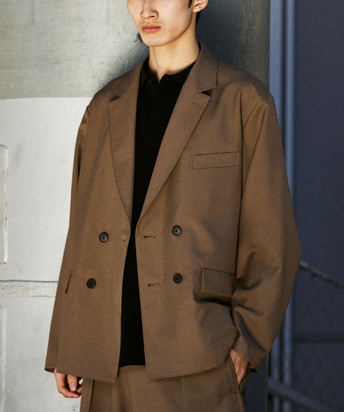 JOURNAL STANDARD（ジャーナルスタンダード）の「TW ツイル フィールド ダブル ジャケット（その他アウター・メンズ・チャコールグレー/チョコ/ブラック・LARGE/MEDIUM/SMALL）」の3枚目の写真