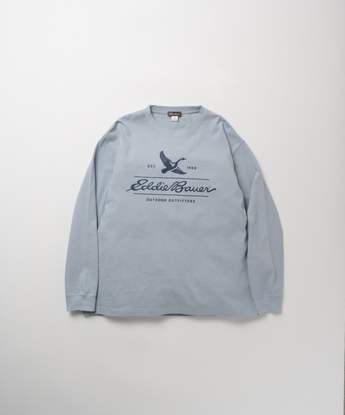 Eddie Bauer（エディーバウアー）の「クラシックロゴプリント 長袖Tシャツ（Tシャツ/カットソー・メンズ・ホワイト/オレンジ/グレイッシュブルー/ブラック・L/XL/M/XXL）」の13枚目の写真