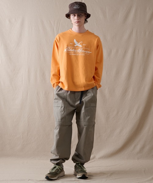 Eddie Bauer（エディーバウアー）の「クラシックロゴプリント 長袖Tシャツ（Tシャツ/カットソー・メンズ・ホワイト/オレンジ/グレイッシュブルー/ブラック・L/XL/M/XXL）」の6枚目の写真
