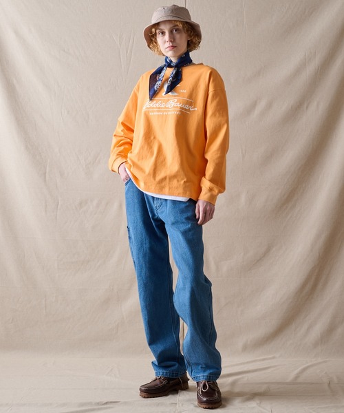 Eddie Bauer（エディーバウアー）の「クラシックロゴプリント 長袖Tシャツ（Tシャツ/カットソー・メンズ・ホワイト/オレンジ/グレイッシュブルー/ブラック・L/XL/M/XXL）」の8枚目の写真