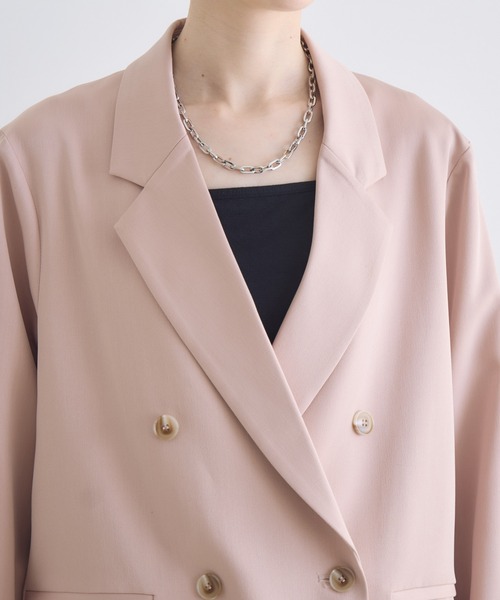 Paradise Picnic（パラダイスピクニック）の「ROSIEE 袖スリットダブルジャケット（テーラードジャケット・レディース・ピンク/ブラック/ベージュ・FREE）」の16枚目の写真