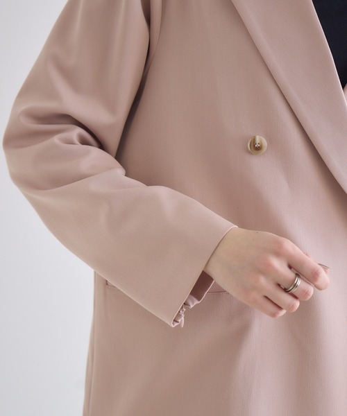 Paradise Picnic（パラダイスピクニック）の「ROSIEE 袖スリットダブルジャケット（テーラードジャケット・レディース・ピンク/ブラック/ベージュ・FREE）」の6枚目の写真