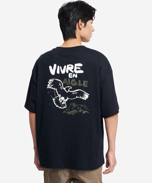 AIGLE（エーグル）の「イーグル イン シティ Tシャツ（Tシャツ/カットソー・メンズ・ホワイト/ブラック・L/S/M/XS）」の2枚目の写真