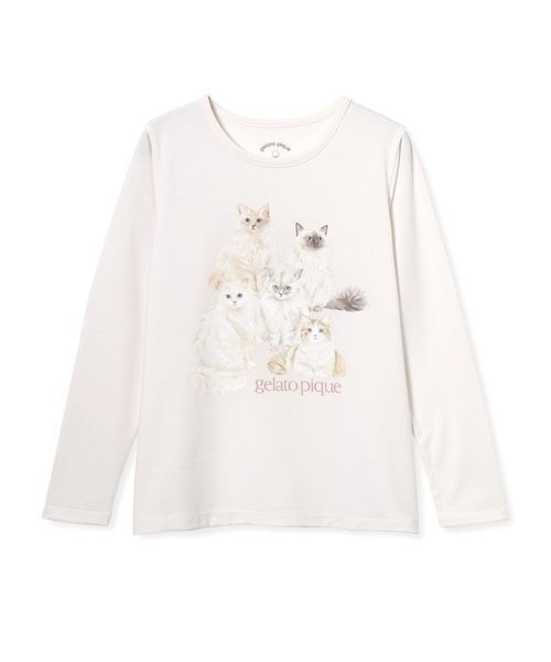 gelatopique フラワーキャット柄プルオーバー&ロングパンツセット JUNIOR】フラワーキャット柄プルオーバー&ロングパンツセット（ルーム