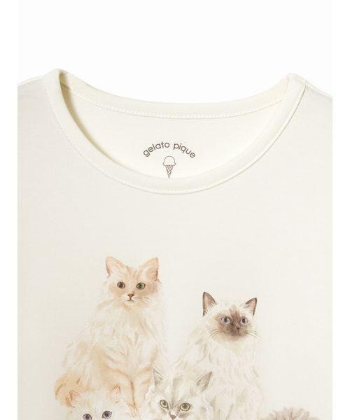 JUNIOR】フラワーキャット柄プルオーバー&ロングパンツセット（ルーム