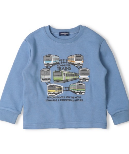 Moujonjon（ムージョンジョン）の「【WEB限定】JR在来線電車裏毛トレーナー（スウェット・キッズ・ブルー/スミクロ・120/110/100/95/90）」の2枚目の写真