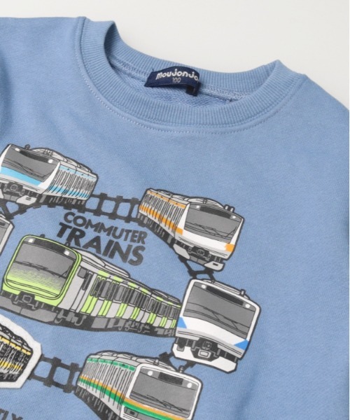 Moujonjon（ムージョンジョン）の「【WEB限定】JR在来線電車裏毛トレーナー（スウェット・キッズ・ブルー/スミクロ・120/110/100/95/90）」の4枚目の写真