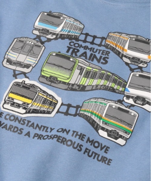 Moujonjon（ムージョンジョン）の「【WEB限定】JR在来線電車裏毛トレーナー（スウェット・キッズ・ブルー/スミクロ・120/110/100/95/90）」の5枚目の写真