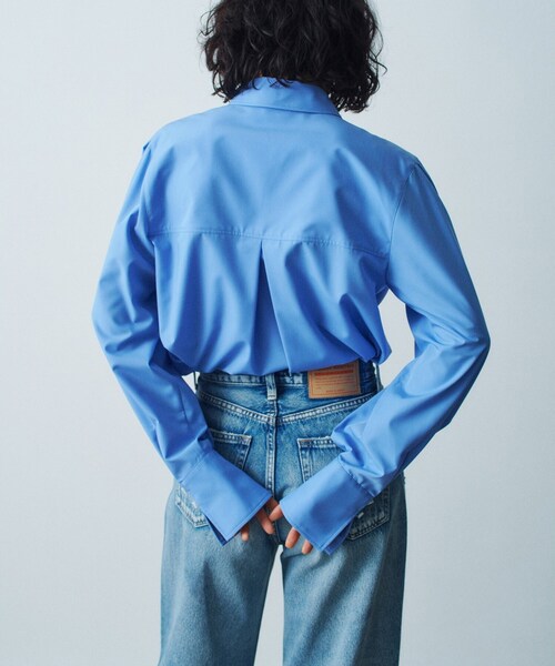 CODE A(コードエー)の「【Re】point neck shirt(シャツ/ブラウス・レディース・ホワイト/ブルー・00)」の4枚目の写真