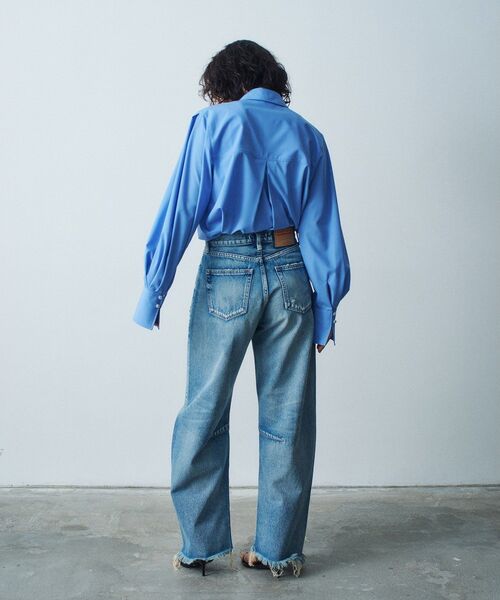 CODE A(コードエー)の「【Re】point neck shirt(シャツ/ブラウス・レディース・ホワイト/ブルー・00)」の6枚目の写真