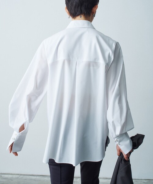 CODE A(コードエー)の「【Re】point neck shirt(シャツ/ブラウス・レディース・ホワイト/ブルー・00)」の10枚目の写真