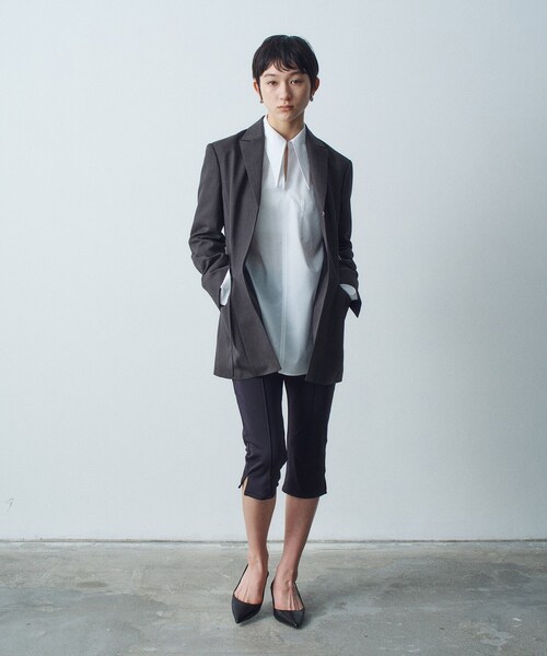 CODE A(コードエー)の「【Re】point neck shirt(シャツ/ブラウス・レディース・ホワイト/ブルー・00)」の12枚目の写真