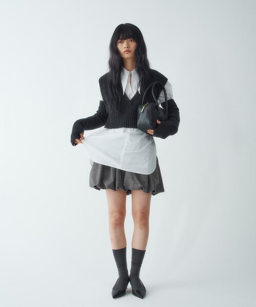 CODE A(コードエー)の「【Re】point neck shirt(シャツ/ブラウス・レディース・ホワイト/ブルー・00)」の13枚目の写真