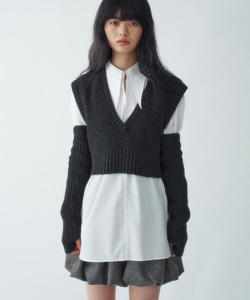 CODE A(コードエー)の「【Re】point neck shirt(シャツ/ブラウス・レディース・ホワイト/ブルー・00)」の14枚目の写真
