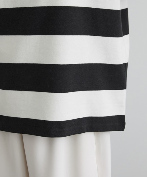 SALON adam et rope'(サロン アダム エ ロペ)の「【WEB限定】ポンチボーダークルーネックTシャツ(Tシャツ/カットソー・レディース・ブラック系その他・FREE)」の12枚目の写真