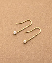 Cream dot. | 【サージカルステンレス】小粒ドロップのミニスウィングピアス(ピアス(両耳用))