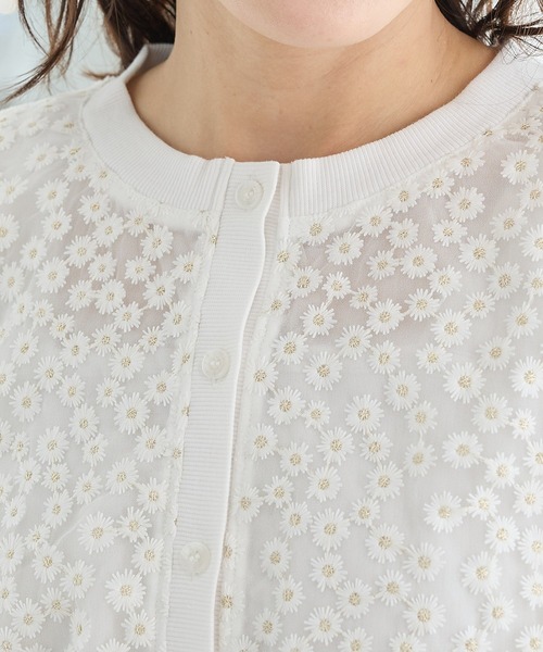 Honeys(ハニーズ)の「8分袖フラワー刺繍カーデ(カーディガン/ボレロ・レディース・ラベンダー/ブラック/アイボリー・LL/L/S/M)」の21枚目の写真